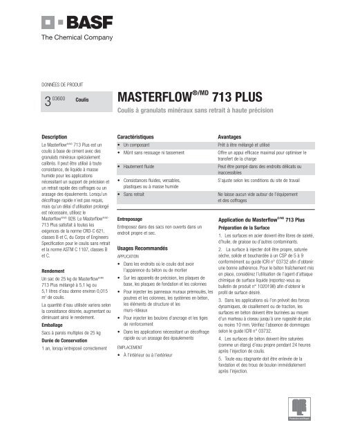 MASTERFLOW®/MD 713 PLUS 3 - Building Systems