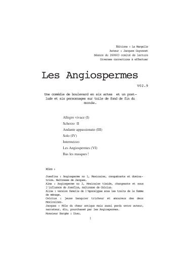 Les Angiospermes (Théâtre) - Margelle