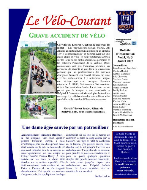 Le Vélo-Courant - Vélo-Sécur