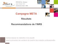 Campagne META Résultats Recommandations de l'INRS - Direccte