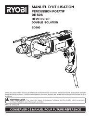 MANUEL D'UTILISATION - Ryobi