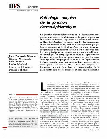 Pathologie acquise de la jonction dermo-épidermique - iPubli-Inserm