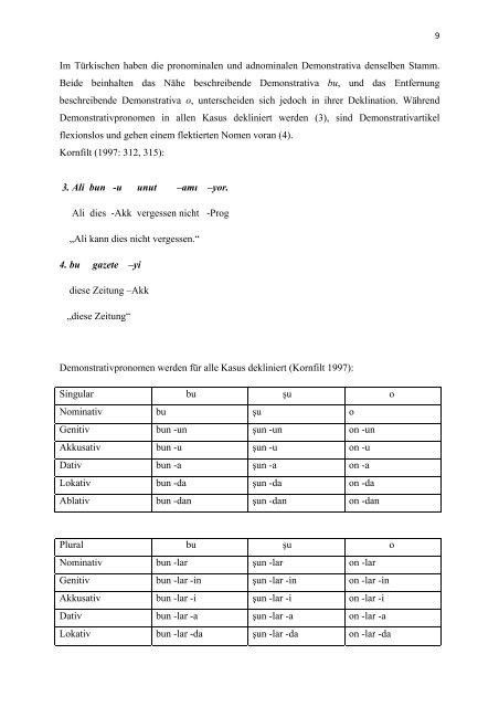 Türkische Demonstrativa. Eine empirische Untersuchung zu den ...