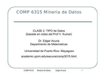 COMP 6315 Mineria de Datos - CoHemis - UPRM