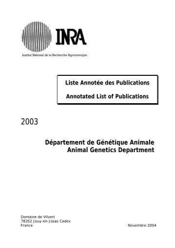 Liste Annotée Des Publications Annotated List Of Publications - Les ...