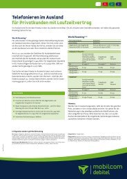 Tarifinformation - Mobilcom-Debitel