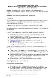 London Authorities Noise Action Forum Minutes of Steering Group ...