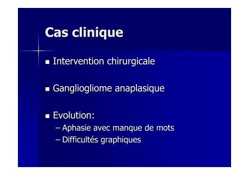 Examen neurologique et langage - Réseau Santé Langage