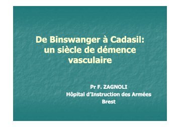 Pr Zagnoli - Démences vasculaires [Mode de compatibilité] - SGOC