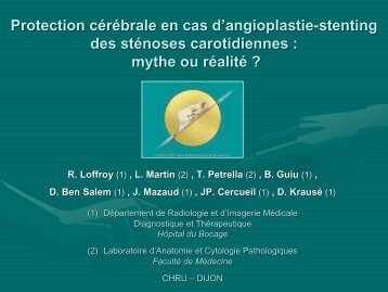 Protection cérébrale en cas d'angioplastie-stenting des sténoses ...