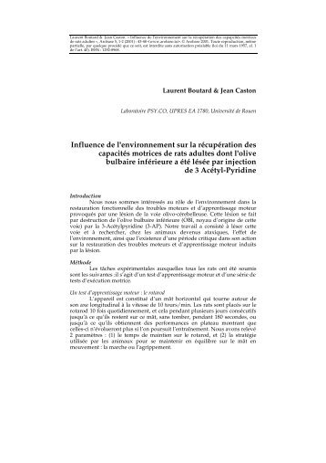 Laurent Boutard & Jean Caston - Université de Rouen