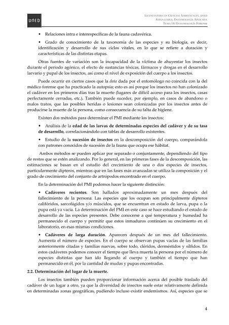 TEMA 18 Entomología Forense TEMA 18 Entomología ... - sisman