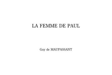 MAUPASSANT ： La Femme de Paul