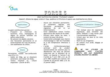 Télécharger la notice du Force 5 au format PDF - Piscine OnLine