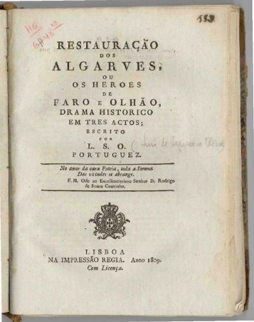 edição digital da Biblioteca Nacional, de 1809 - Olhão para o Cidadão