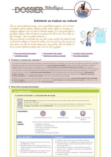 Dossier thématique - Entretenir sa maison au naturel - Aroma zone