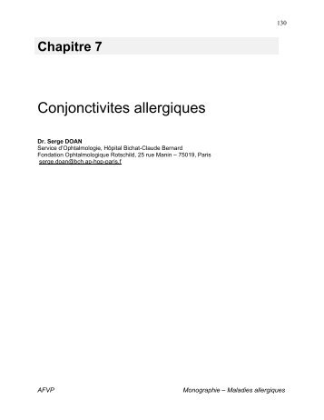 Conjonctivites allergiques
