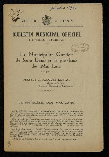 bulletin municipal officiel - Archives municipales de Saint-Denis