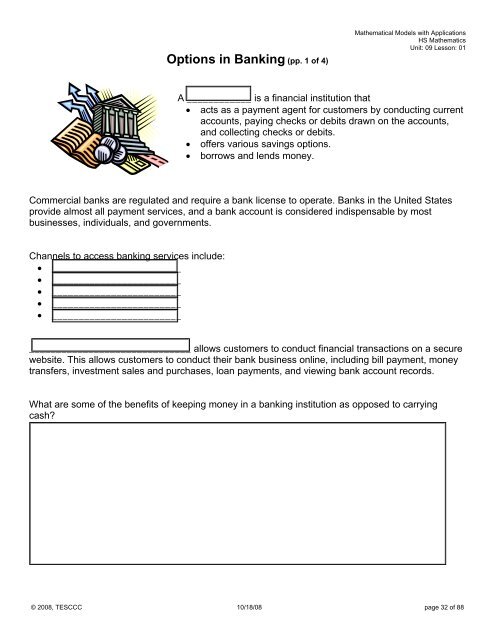 Options in Banking(pp. 1 of 4)