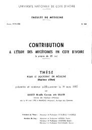 CONTRI BUTION A l'ÉTUDE DES MYCÉTOMES EN COTE D'IVOIRE