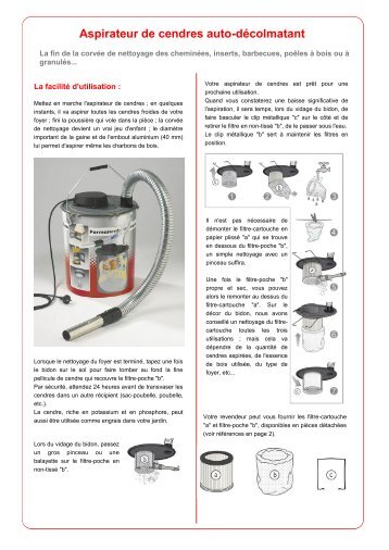 Aspirateur de cendres auto-décolmatant - Kbane