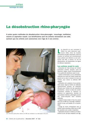 La désobstruction rhino-pharyngée