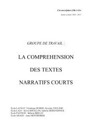 Comprendre les textes narratifs - Inspection académique du Nord