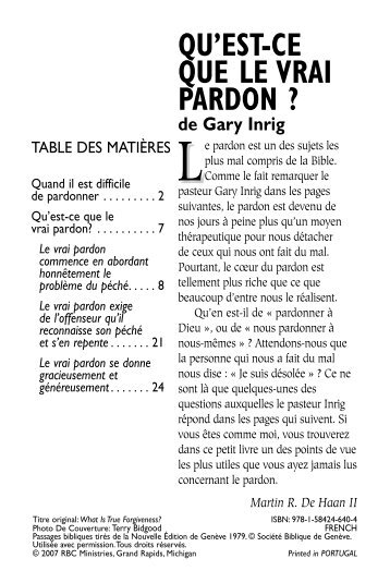 Qu'est-ce que le Vrai Pardon