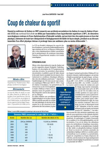 Coup de chaleur du sportif - Urgence Pratique