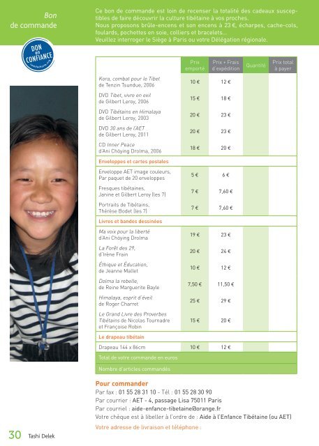 Télécharger le TD 74 en format PDF - Aide à l'enfance tibétaine