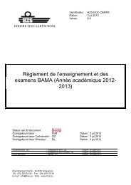 Règlement de l'enseignement et des examens - Hogere ...