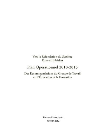 Plan Opérationnel 2010-2015 - Unesco