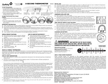 8-SECOND THERMOMETER 49514B - Safety 1st