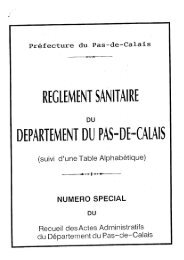 Le règlement sanitaire départemental du Pas-de-Calais.