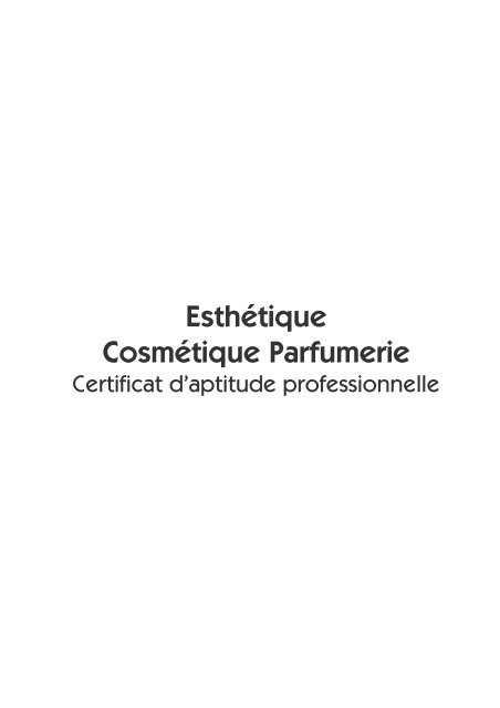 Esthétique Cosmétique Parfumerie - CNDP