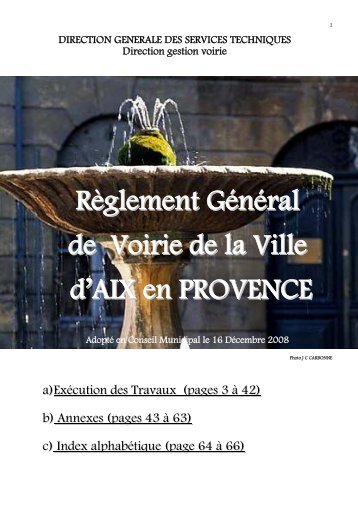 Règlement Général de Voirie - Aix-en-Provence