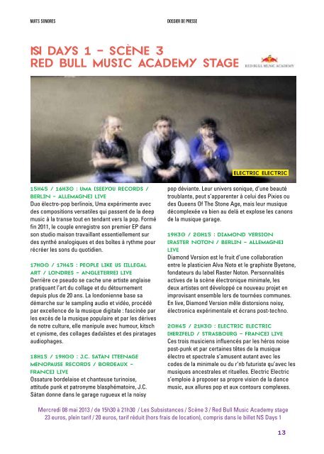 nUITS SONORES dossier de presse