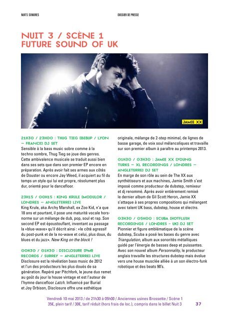 nUITS SONORES dossier de presse