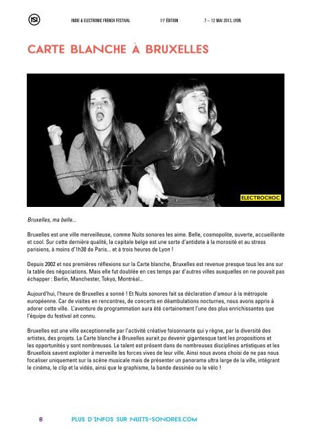 nUITS SONORES dossier de presse