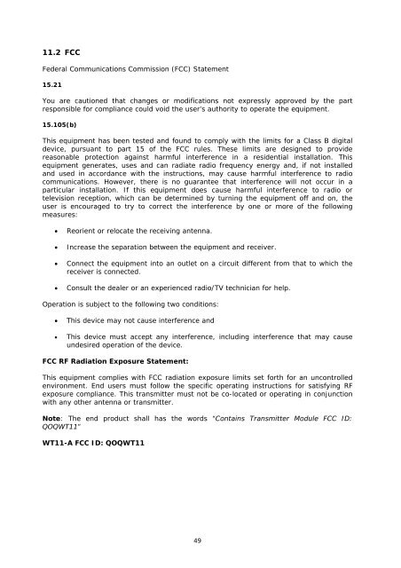 WT11 Datasheet - Glyn Store