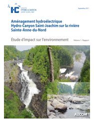 Aménagement hydroélectrique Hydro-Canyon Saint-Joachim sur la ...