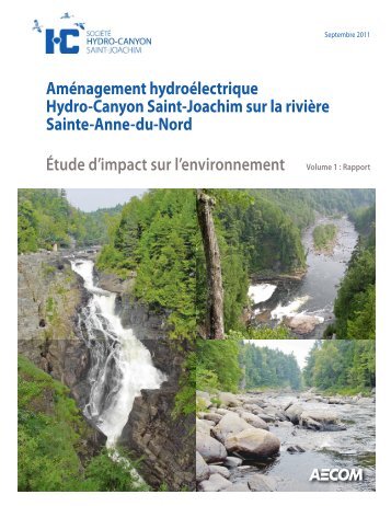 Aménagement hydroélectrique Hydro-Canyon Saint-Joachim sur la ...