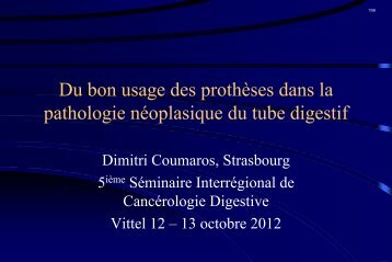 Du bon usage des prothèses dans la pathologie ... - Oncolor