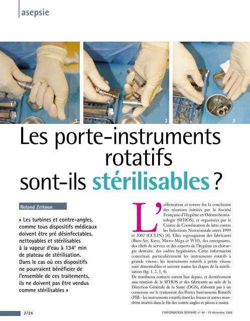 sont-ils stérilisables? - Information dentaire