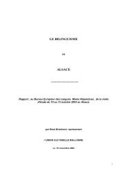 Le Bilinguisme en Alsace - Union Culturelle Wallonne