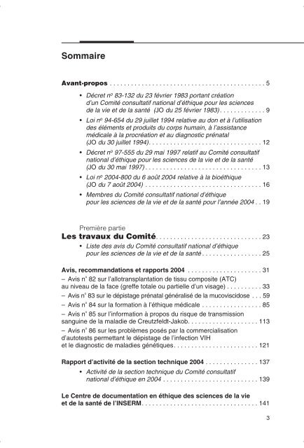 Ethique Et Recherche Biomedicale Rapport 2004 Reseau Pro Sante