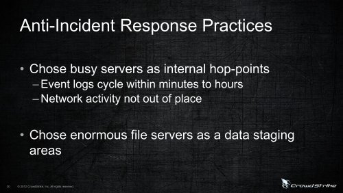 Anti Incident Response - SANS Computer Forensics