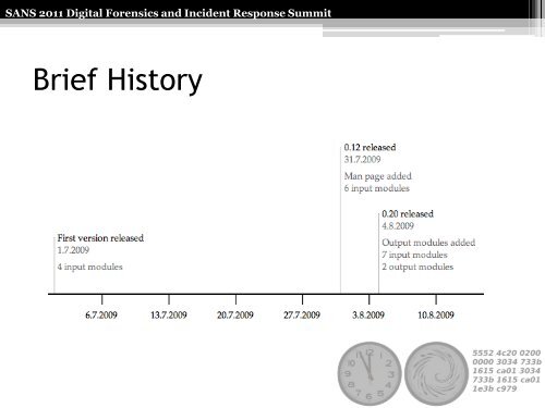 log2timeline Since 2009 - SANS