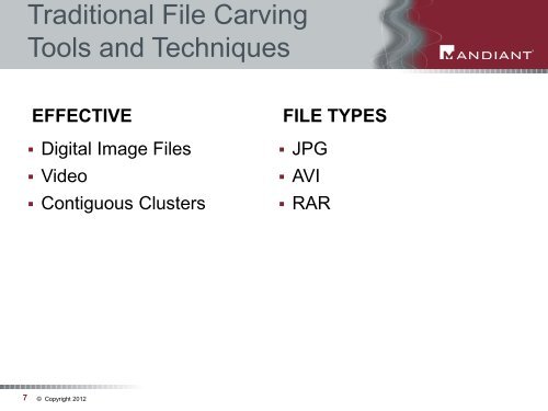 Carve for Record not Files - SANS Computer Forensics