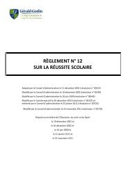 No 12 – Réussite scolaire - Cégep Gérald-Godin